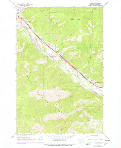 United States Geological Survey Bonner, MT (1965, 24000-Scale) digital map