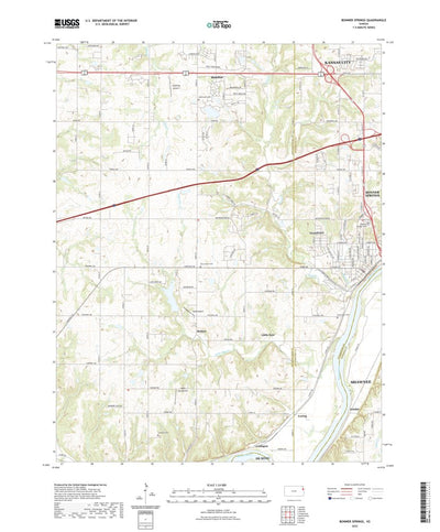 United States Geological Survey Bonner Springs, KS (2022, 24000-Scale) digital map