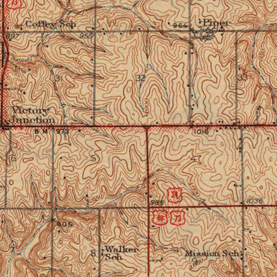 United States Geological Survey Bonner Springs, KS-MO (1940, 62500-Scale) digital map