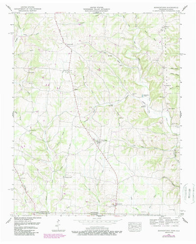 United States Geological Survey Bonnertown, TN-AL (1950, 24000-Scale) digital map