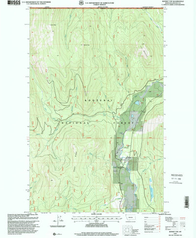 United States Geological Survey Bonnet Top, MT (1997, 24000-Scale) digital map