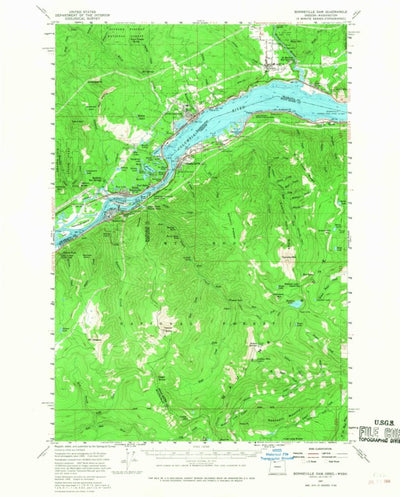 United States Geological Survey Bonneville Dam, OR-WA (1957, 62500-Scale) digital map