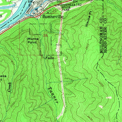 United States Geological Survey Bonneville Dam, OR-WA (1957, 62500-Scale) digital map