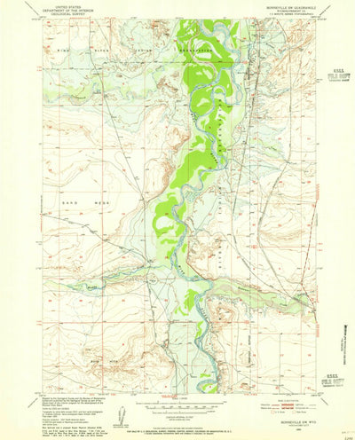 United States Geological Survey Bonneville SW, WY (1950, 24000-Scale) digital map