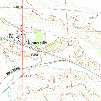 United States Geological Survey Bonneville, WY (1957, 24000-Scale) digital map