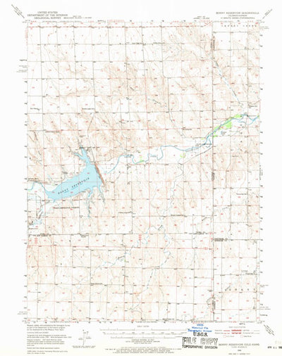 United States Geological Survey Bonny Reservoir, CO-KS (1950, 62500-Scale) digital map