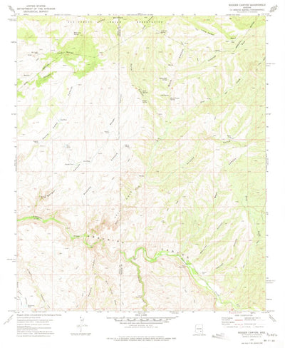 United States Geological Survey Booger Canyon, AZ (1972, 24000-Scale) digital map