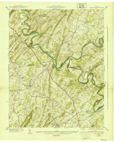 United States Geological Survey Boone Dam, TN (1940, 24000-Scale) digital map