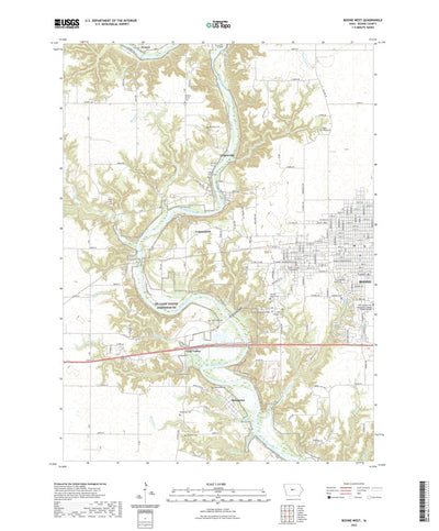 United States Geological Survey Boone West, IA (2022, 24000-Scale) digital map
