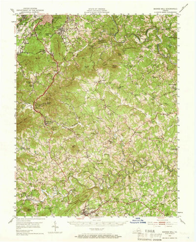 United States Geological Survey Boones Mill, VA (1951, 62500-Scale) digital map