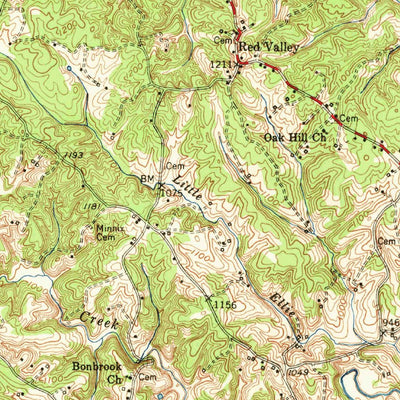 United States Geological Survey Boones Mill, VA (1951, 62500-Scale) digital map