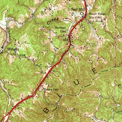 United States Geological Survey Boones Mill, VA (1951, 62500-Scale) digital map