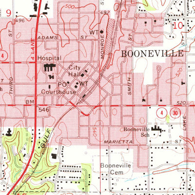 United States Geological Survey Booneville, MS (1973, 24000-Scale) digital map