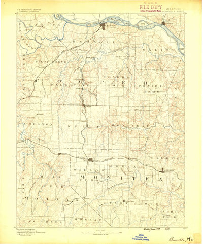 United States Geological Survey Boonville, MO (1888, 125000-Scale) digital map