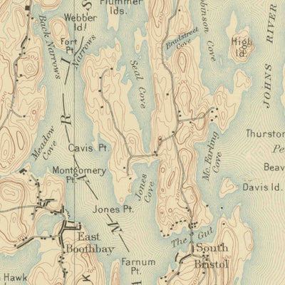 United States Geological Survey Boothbay, ME (1893, 62500-Scale) digital map