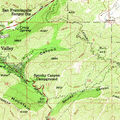 United States Geological Survey Boquet Reservoir, CA (1958, 62500-Scale) digital map