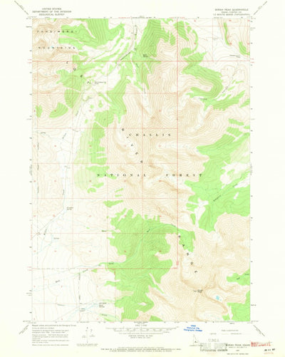 United States Geological Survey Borah Peak, ID (1967, 24000-Scale) digital map
