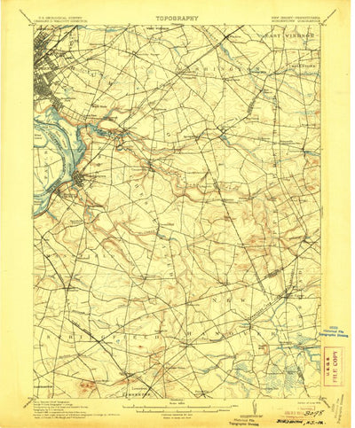 United States Geological Survey Bordentown, NJ-PA (1906, 62500-Scale) digital map
