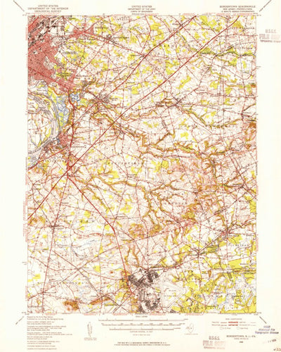 United States Geological Survey Bordentown, NJ-PA (1948, 62500-Scale) digital map