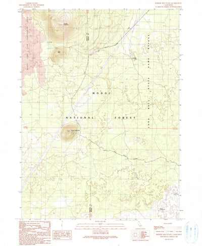 United States Geological Survey Border Mountain, CA (1990, 24000-Scale) digital map