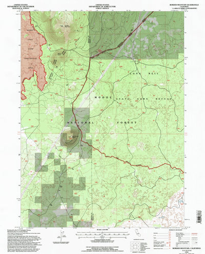 United States Geological Survey Border Mountain, CA (1993, 24000-Scale) digital map