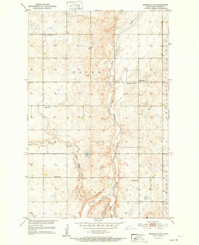 United States Geological Survey Bordulac NE, ND (1951, 24000-Scale) digital map