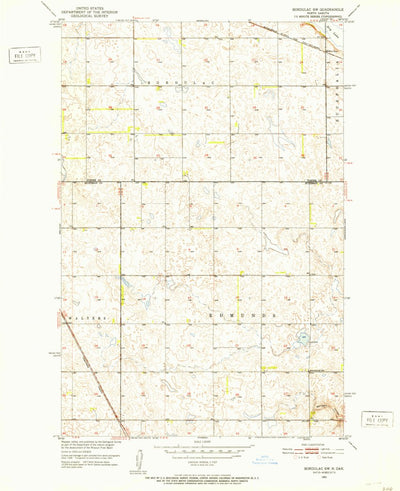 United States Geological Survey Bordulac SW, ND (1951, 24000-Scale) digital map