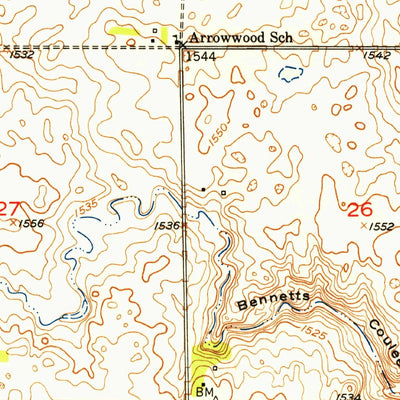 United States Geological Survey Bordulac SW, ND (1951, 24000-Scale) digital map