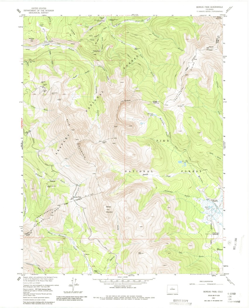 Boreas Pass, CO (1957, 24000-Scale) Map by United States Geological ...