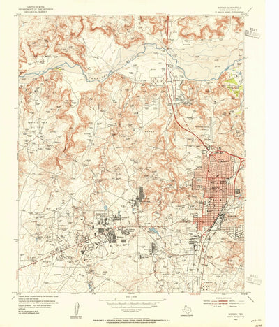 United States Geological Survey Borger, TX (1953, 24000-Scale) digital map