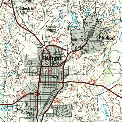 United States Geological Survey Borger, TX (1986, 100000-Scale) digital map