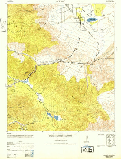 United States Geological Survey Borrego, CA (1942, 62500-Scale) digital map