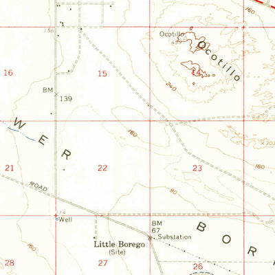 United States Geological Survey Borrego Mountain, CA (1960, 62500-Scale) digital map