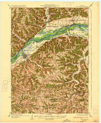 United States Geological Survey Boscobel, WI (1933, 62500-Scale) digital map