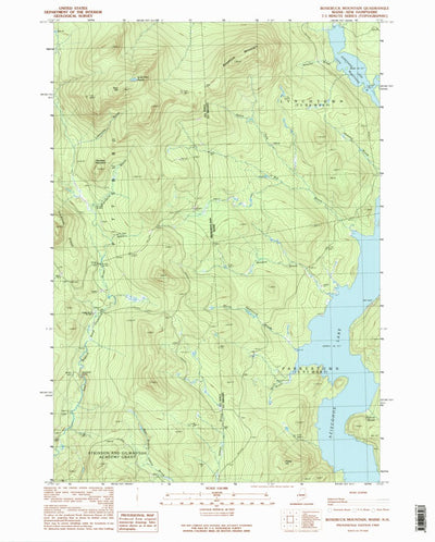 United States Geological Survey Bosebuck Mountain, ME-NH (1989, 24000-Scale) digital map