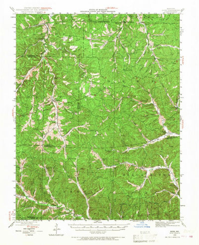 United States Geological Survey Boss, MO (1943, 62500-Scale) digital map
