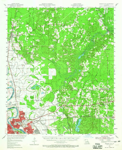 United States Geological Survey Bossier City, LA (1955, 62500-Scale) digital map