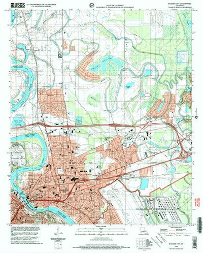 United States Geological Survey Bossier City, LA (1998, 24000-Scale) digital map