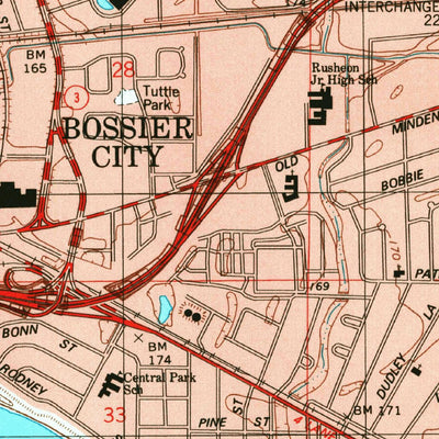 United States Geological Survey Bossier City, LA (1998, 24000-Scale) digital map