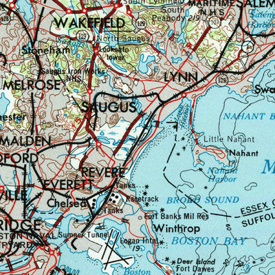 United States Geological Survey Boston, MA-NH-RI-CT-ME (1956, 250000-Scale) digital map
