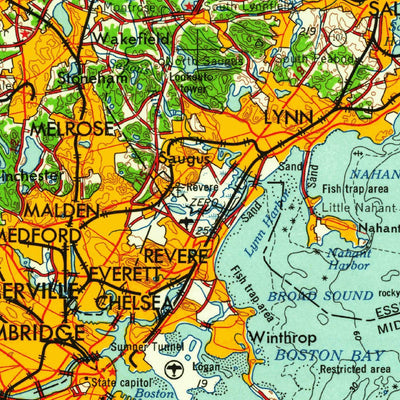 United States Geological Survey Boston, MA-NH-RI-CT-ME (1961, 250000-Scale) digital map