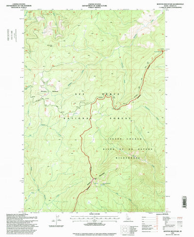 United States Geological Survey Boston Mountain, ID (1995, 24000-Scale) digital map