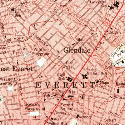 United States Geological Survey Boston North, MA (1971, 24000-Scale) digital map