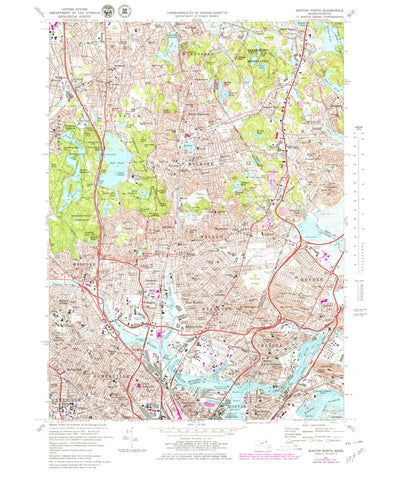 United States Geological Survey Boston North, MA (1971, 25000-Scale) digital map