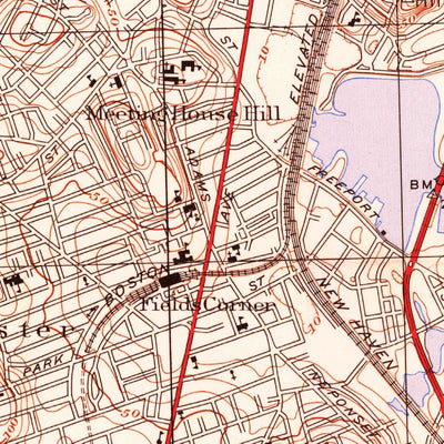 United States Geological Survey Boston South, MA (1954, 25000-Scale) digital map