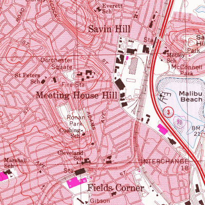 United States Geological Survey Boston South, MA (1970, 25000-Scale) digital map