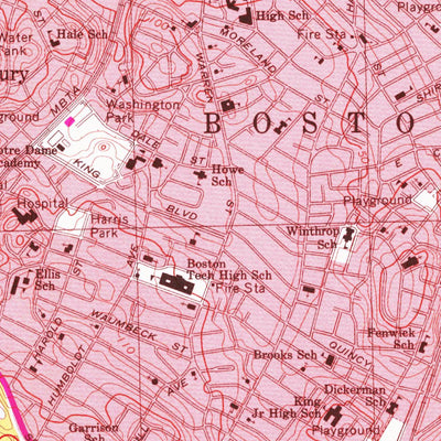 United States Geological Survey Boston South, MA (1970, 25000-Scale) digital map