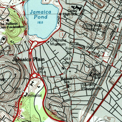 United States Geological Survey Boston South, MA (1987, 25000-Scale) digital map