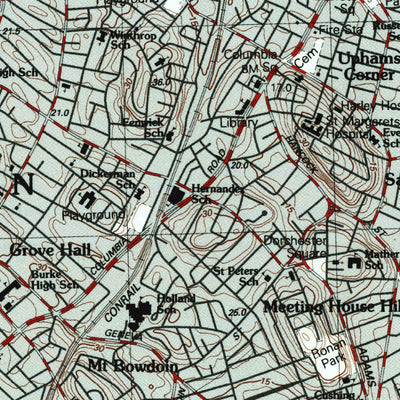 United States Geological Survey Boston South, MA (1987, 25000-Scale) digital map