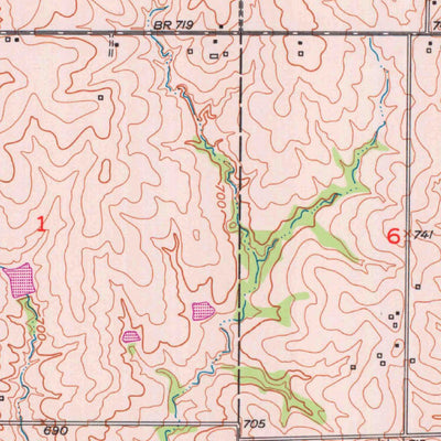 United States Geological Survey Bosworth, MO (1951, 24000-Scale) digital map